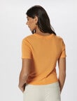 ONLY Effie Short Sleeve Knit Top, Papaya product photo View 02 S