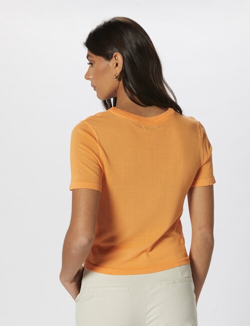 ONLY Effie Short Sleeve Knit Top, Papaya product photo View 02 L