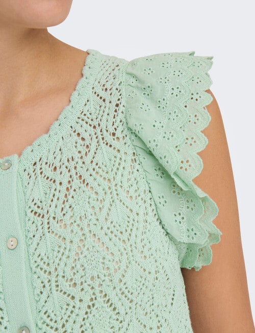 ONLY Nettie Sleeveless Knit Cardigan, Sublte Green product photo View 05 L