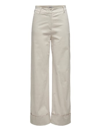 ONLY Stella Fold Up Wide Pant, Pumice Stone product photo
