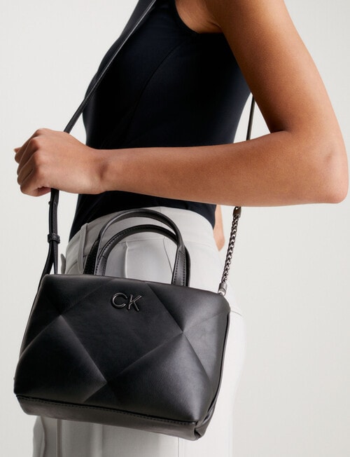 Calvin Klein Re-Lock Quilt Tote Mini Bag, Black product photo View 04 L