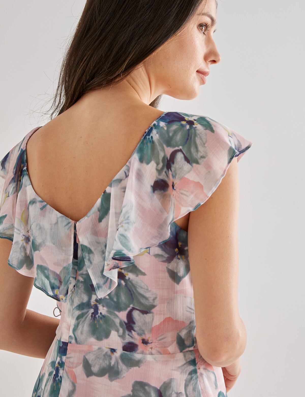 Girls Short Sleeve Floral Print Woven Ruffle Dress - Homegrown by Gymboree