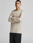 Jack & Jones Knit Crew Neck Sweatshirt, Oatmeal product photo