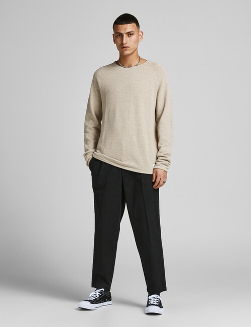 Jack & Jones Knit Crew Neck Sweatshirt, Oatmeal product photo View 02 L