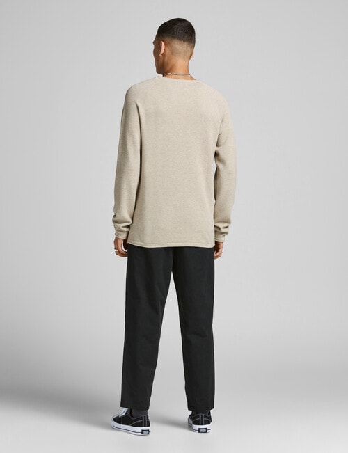 Jack & Jones Knit Crew Neck Sweatshirt, Oatmeal product photo View 03 L