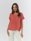 Vero Moda Menny Short Sleeve Lace Top, Cayenne product photo