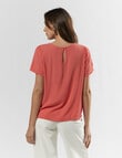 Vero Moda Menny Short Sleeve Lace Top, Cayenne product photo View 02 S