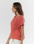 Vero Moda Menny Short Sleeve Lace Top, Cayenne product photo View 03 S