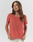 Vero Moda Menny Short Sleeve Lace Top, Cayenne product photo View 04 S