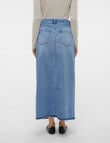 Vero Moda Zayla Long Denim Skirt, Medium Blue product photo View 02 S