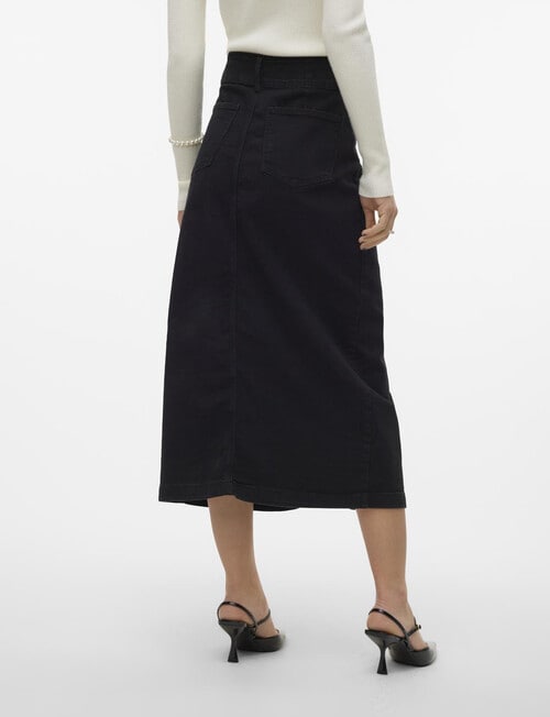 Vero Moda Peyton 7/8 Denim Skirt, Black product photo View 02 L