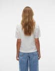 Vero Moda Emily Short Sleeve Top, Snow White product photo View 02 S