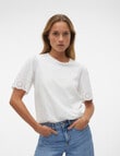 Vero Moda Emily Short Sleeve Top, Snow White product photo View 04 S