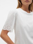 Vero Moda Emily Short Sleeve Top, Snow White product photo View 05 S