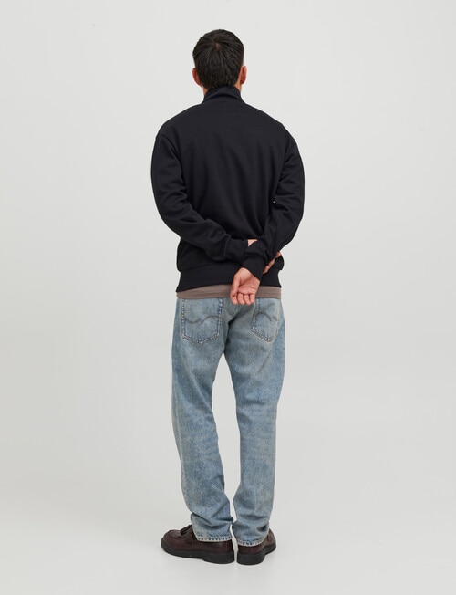 Jack & Jones JJEJOSH SWEAT HALF ZIP SN BLACK product photo View 02 L