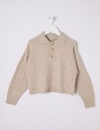 Switch Polo Jumper, Oat Marle product photo
