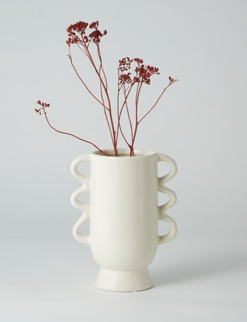 M&Co Lola Vase, 20cm, Chalk product photo