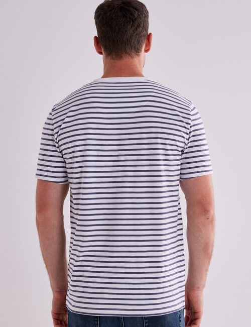 Gasoline Stripe Kace Slub Short Sleeve Tee, White & Grey product photo View 02 L