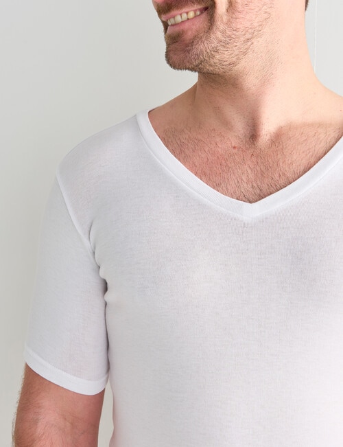 Superfit Polyester Ecovero Short Sleeve V-Neck Top, White product photo View 04 L