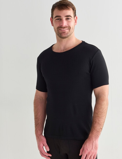 Superfit Polyester Ecovero Short Sleeve Crew Top, Black product photo