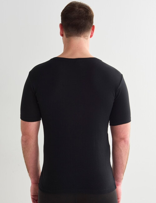 Superfit Polyester Ecovero Short Sleeve Crew Top, Black product photo View 02 L