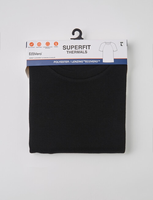 Superfit Polyester Ecovero Short Sleeve Crew Top, Black product photo View 05 L