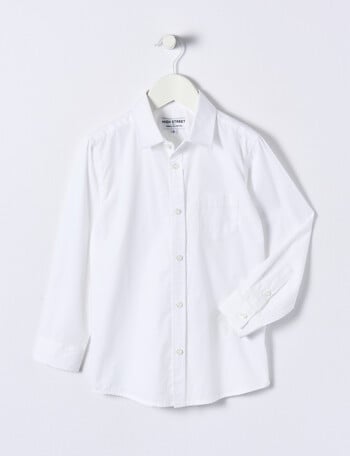 High Street Formal Long Sleeve Shirt, White product photo