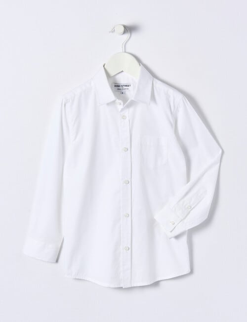 High Street Formal Long Sleeve Shirt, White product photo