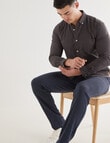 L+L Oxford Garment Dyed Washed Long Sleeve Shirt, Black product photo View 03 S