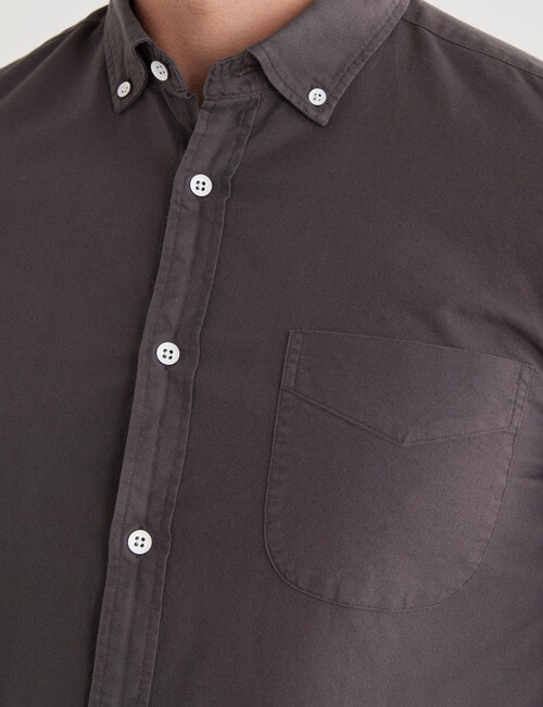 L+L Oxford Garment Dyed Washed Long Sleeve Shirt, Black product photo View 04 L