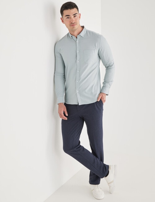 L+L Oxford Garment Dyed Washed Long Sleeve Shirt, Mint product photo View 03 L