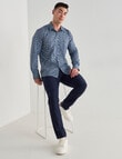 L+L Grace Floral Printed Stretch Shirt, Navy product photo View 03 S