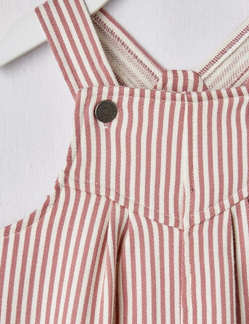 Teeny Weeny Striped Overall, Elsie Pink & Warm White product photo View 02 L
