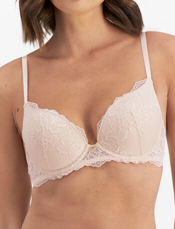 Temple Luxe Lace Full Cup Contour Bra In New Pastel Rose