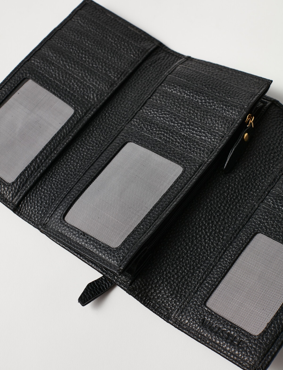 Whistle Leather Full Foldover Wallet, Black - Wallets