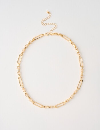 Whistle Accessories Figaro Link Chain Necklace, Imitation Gold product photo