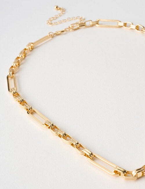 Whistle Accessories Figaro Link Chain Necklace, Imitation Gold product photo View 02 L