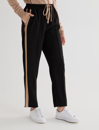 Whistle Stripe Tapered Pant, Black & Camel product photo