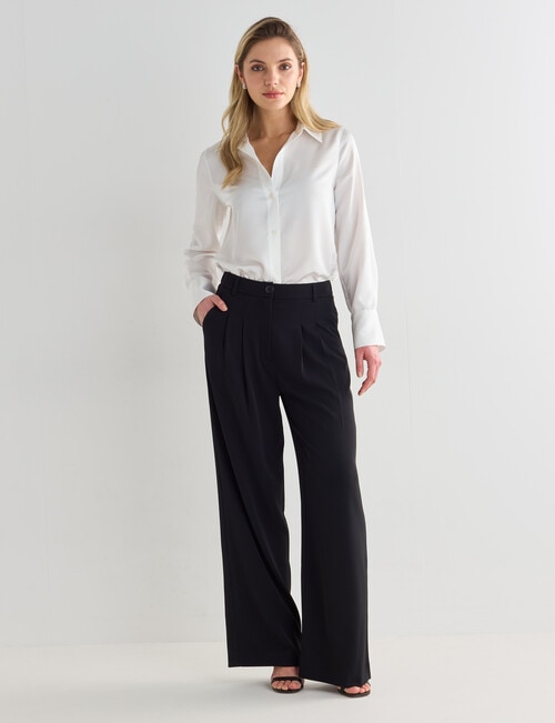 Whistle Fashion Straight Leg Pant, Black product photo View 03 L