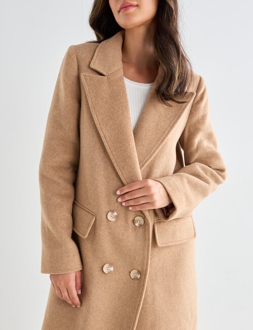 Whistle Double Breasted Coat, Light Camel product photo View 04 L