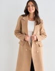 Whistle Double Breasted Coat, Light Camel product photo View 05 S