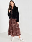 Whistle Faux Fur Long Sleeve Jacket, Black product photo View 03 S