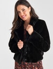 Whistle Faux Fur Long Sleeve Jacket, Black product photo View 05 S