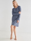 Mineral Sleep Soft Lounge Nightie, Steel & Granite Stripe product photo