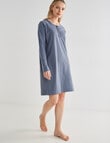 Mineral Sleep Soft Lounge Nightie, Steel & Granite Stripe product photo View 03 S