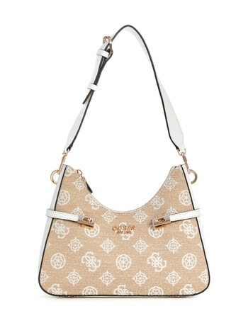 Guess Loralee Jacquard Hobo Bag, White Logo product photo