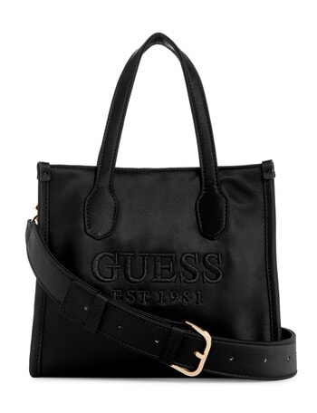 Guess Silvana 2-Compartment Mini Satin Tote Bag, Black product photo