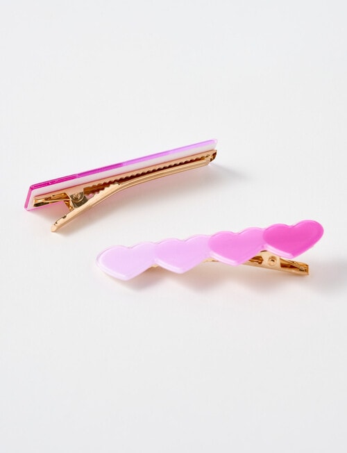 Mac & Ellie Ombre Heart Clip, 2-Pack, Wisteria product photo View 02 L