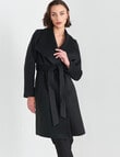 Oliver Black Cross Hatch Wrap Coat, Dark Khaki product photo