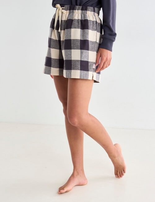 Mineral Sleep Check Flannel Short, Granite product photo